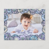 かわいいガーリーフローラパステルボホデイジーカスタム写真 ポストカード (正面)