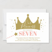 かわいいガーリープリンセスピンク誕生日パーティーの招待状 マグネット招待状 (正面)