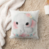かわいいガーリーベビーゾウ クッション (ブランケット)
