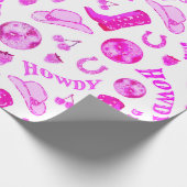 かわいいガーリーホットピンクディスコ女性のカーボーイ美学 ラッピングペーパー (角)