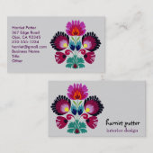 かわいいガーリーボヘミアの花 名刺 (正面/裏面)
