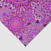 かわいいガーリーボホシックなピンクパープルフローラマンダラ 薄葉紙 (詳細)