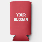 かわいいガーリーミニマル赤とピンクの色のカスタム スリム缶クーラー (正面)