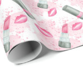 かわいいガーリーメイクとキスパーティーラップ ラッピングペーパー (ロールコーナー)