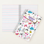 かわいいガーリーユニコーンスターレインボーおもしろい名 ノートブック (内側)