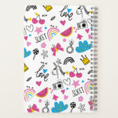 かわいいガーリーユニコーンスターレインボーおもしろい名 ノートブック (裏面)