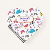 かわいいガーリーユニコーンスターレインボーおもしろい名 ノートブック (正面)