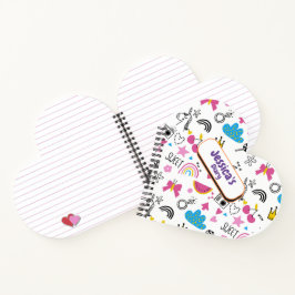 かわいいガーリーユニコーンスターレインボーおもしろい名 ノートブック