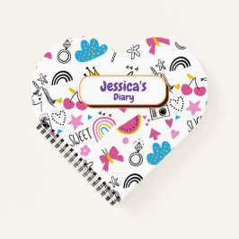 かわいいガーリーユニコーンスターレインボーおもしろい名No ノートブック