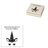 かわいいガーリーユニコーン本は名前蔵書票 ラバースタンプ (押印)