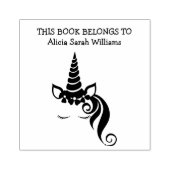 かわいいガーリーユニコーン本は名前蔵書票 ラバースタンプ (インプリント)