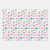 かわいいガーリーユニコーン虹のハートパタカラフルーン ラッピングペーパーシート (正面)