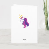 かわいいガーリーユニコーン誕生日グリーティングカー子供へド カード (裏面)