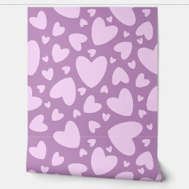 かわいいガーリーラブハートピンク&プラム 壁紙