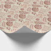 かわいいガーリーレトロピンクのクリスマス ラッピングペーパー (角)