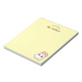 かわいいガーリーレトロ先生新学期イエロー ノートパッド (回転)