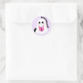 かわいいガーリー不気味な幽霊の黒い猫の読ブックス ラウンドシール (バッグ)