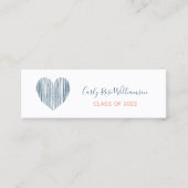 かわいいガーリー坊保ハートの卒業表明 コーリングカード (正面)