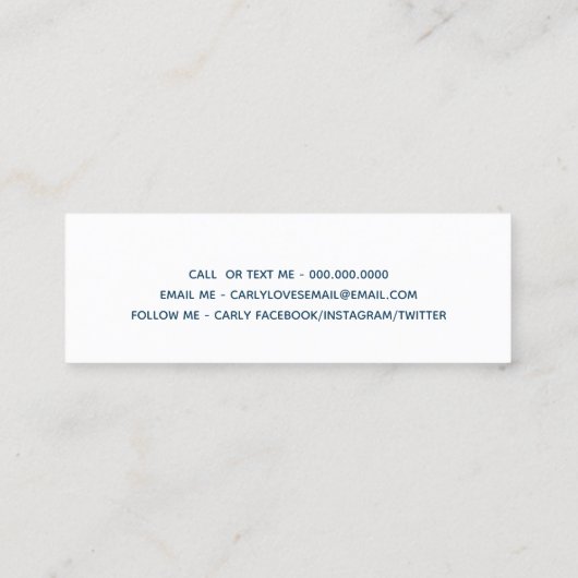 かわいいガーリー坊保ハートの卒業表明 コーリングカード (裏面)