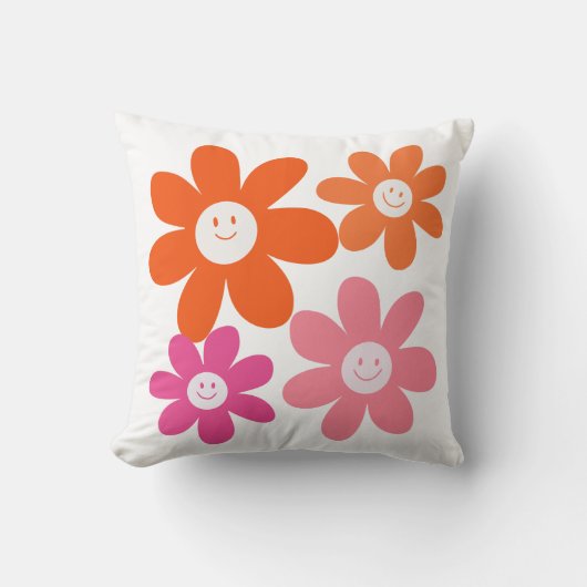 かわいいガーリー幸せ花 クッション (正面)