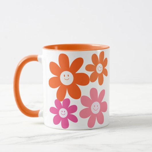 かわいいガーリー幸せ花 マグカップ (左)