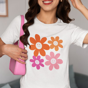 かわいいガーリー幸せ花 Tシャツ