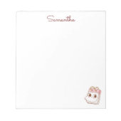 かわいいガーリー新学期 ノートパッド (正面)