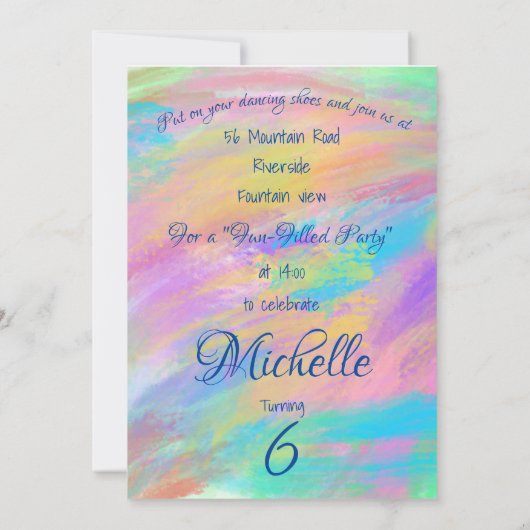 かわいいガーリー森林動物社交ダンス踊り 招待状 (裏面)