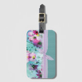 かわいいガーリー水玉模様咲く花 ラゲッジタグ (正面縦)