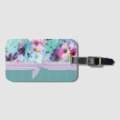 かわいいガーリー水玉模様咲く花 ラゲッジタグ (正面横)