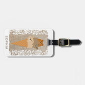 かわいいガーリー漫画はアイスクリームコーンを生む ラゲッジタグ (正面横)