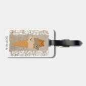 かわいいガーリー漫画はアイスクリームコーンを生む ラゲッジタグ (裏面横)