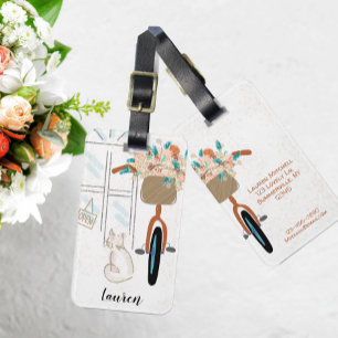 かわいいガーリー猫カフェバケーションラゲージタグ ラゲッジタグ