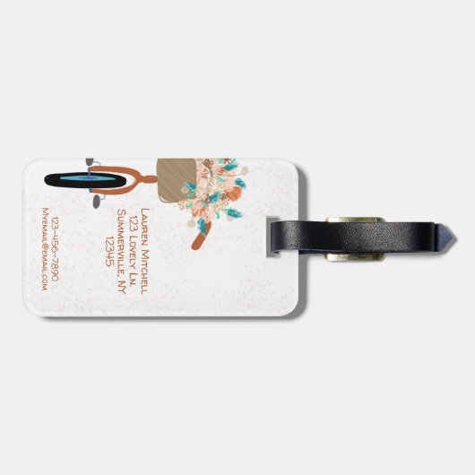 かわいいガーリー猫カフェバケーションラゲージタグ ラゲッジタグ (裏面横)