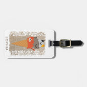 かわいいガーリー猫用アイスクリームコーン ラゲッジタグ (正面横)