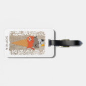 かわいいガーリー猫用アイスクリームコーン ラゲッジタグ (裏面横)