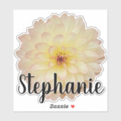 かわいいガーリー花モノグラム名 シール (シート)