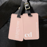 かわいいガーリー赤面ピンクモノグラム ラゲッジタグ<br><div class="desc">この可愛い荷物タグとスタイルで旅行!私たちパーソナライズされたの荷物タグ任意の旅行にカスタムtouchを追加し、それらを完璧な旅行アクセサリーにする。これらの赤面ピンクガーリー、ラベルは、10代の女の子や女性のための理想的なクリスマスプレゼントアイディアは、かわいい荷物タグ旅行の必需品を愛する。クリスマス素晴らしのギフトのためカスタムに、これらのの荷物タグは外出先の誰にとっても忘れられない贈り物をする。バッグに個人しゃれているIDを追加するのに最適!</div>