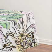 かわいいガーリー赤面ピンク&ホワイトフローライラストレーション テーブルクロス (インサイチュ)