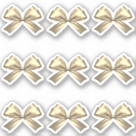 かわいいガーリー金ゴールドサテンエステティックボウ シール