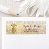 かわいいガーリー金ゴールドパイナップル《写真》ぼけ味住所 シール (インサイチュ)