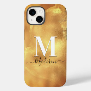 かわいいガーリー金ゴールド大理石アートモノグラム Case-Mate iPhone 14ケース