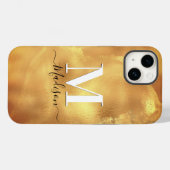 かわいいガーリー金ゴールド大理石アートモノグラム Case-Mate iPhoneケース (裏面 (横))