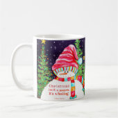 かわいいガーリー雪だるまクリスマスのインスピレーション コーヒーマグカップ (左)