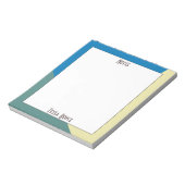 かわいいガーリー青ベージュのモノグラムの色 ノートパッド (回転)