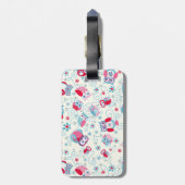 かわいいガーリー顔はフクロウの花を渦巻く ラゲッジタグ (裏面縦)