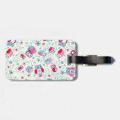 かわいいガーリー顔はフクロウの花を渦巻く ラゲッジタグ (裏面横)