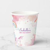 かわいいガーリー魔法のユニコーンパーティー 紙コップ (正面)