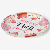 かわいいガーリー2つの甘いアイスクリーム誕生日 ペーパープレート (アングル)