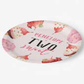 かわいいガーリー2つの甘いアイスクリーム誕生日 ペーパープレート (アングル)